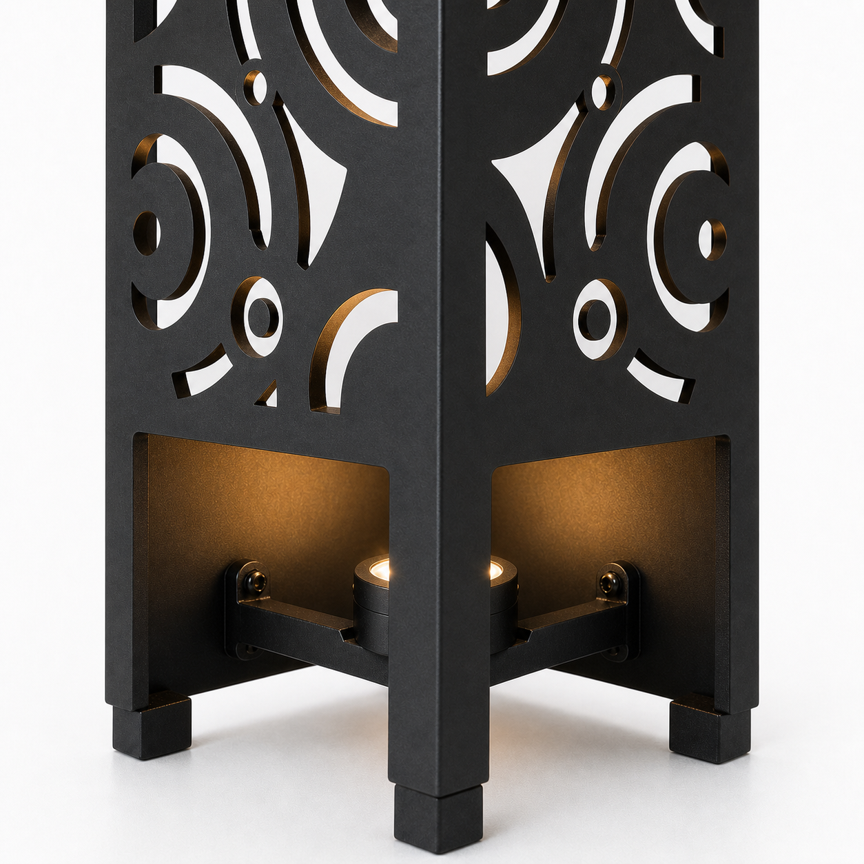 Design 115 bottom light bracket detail for metal garden light tower