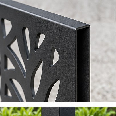 Folded flange along the edge of a laser cut privacy panel