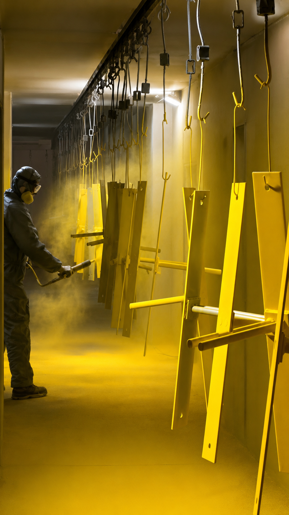 Electrostatic powder coating for weather-resistant fence, gate, and custom metal components