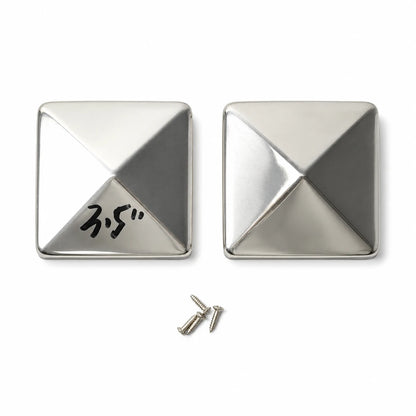 3-1/2" Pyramid Brass Square Fence Post Cap Set - product image 1