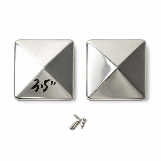 3-1/2" Pyramid Brass Square Fence Post Cap Set - product image 1
