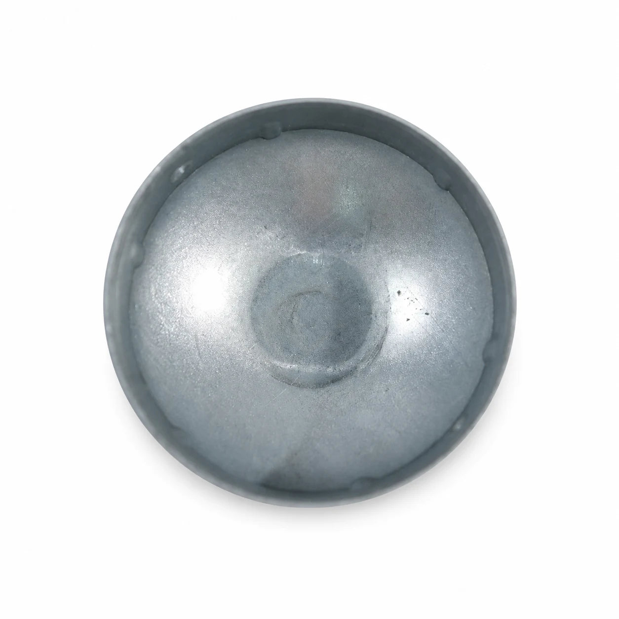 2-1/2" Round Galvanized Steel Fence Post Cap - inside bottom view product image