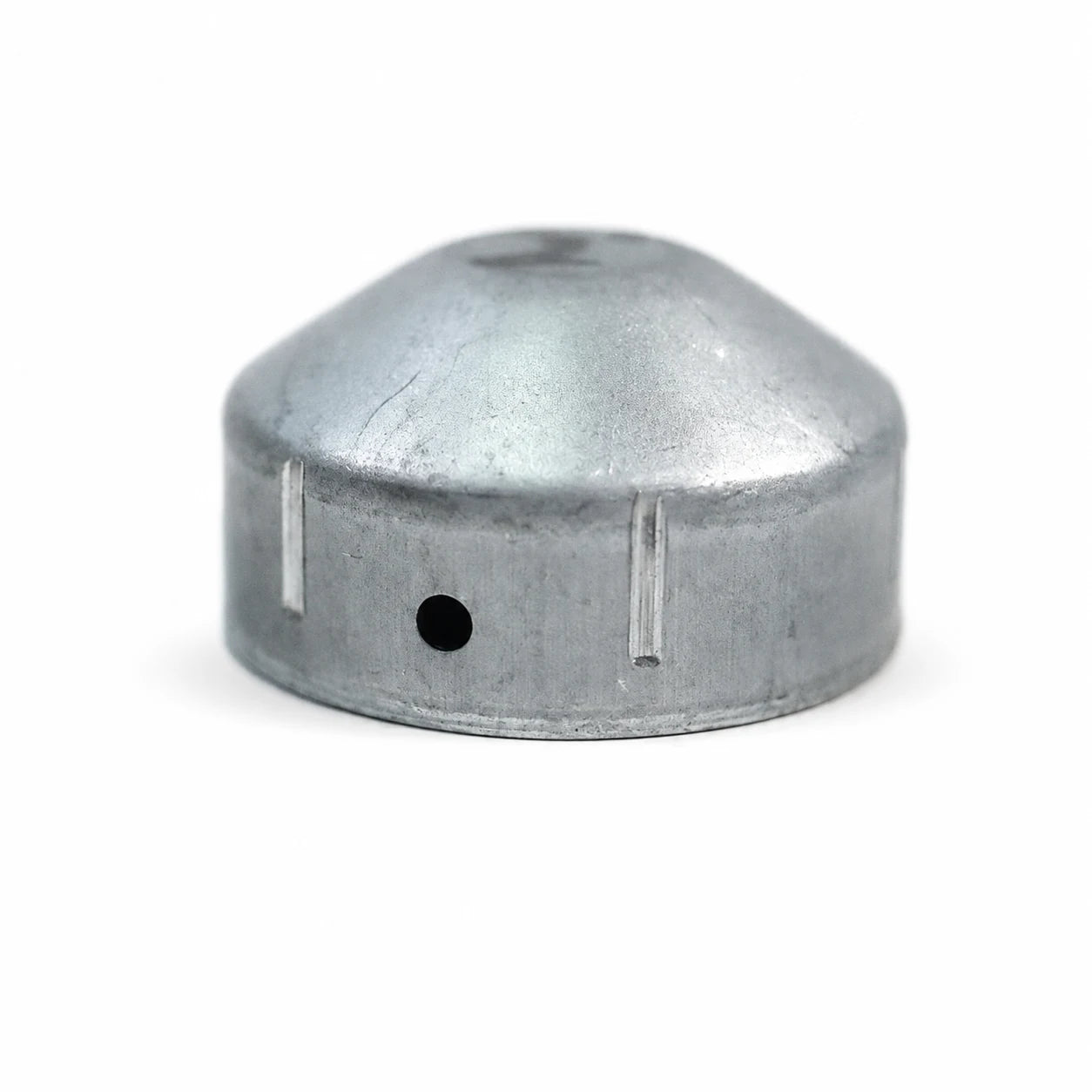 2" Round Galvanized Steel Fence Post Cap - side profile product image