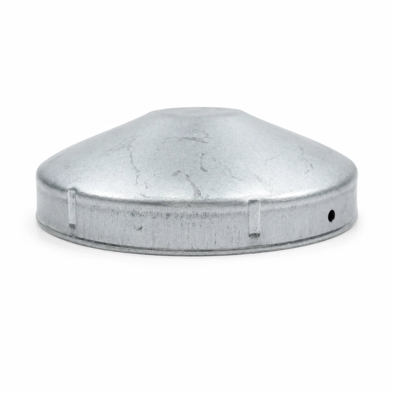4-1/2" Round Galvanized Steel Fence Post Cap - side profile product image