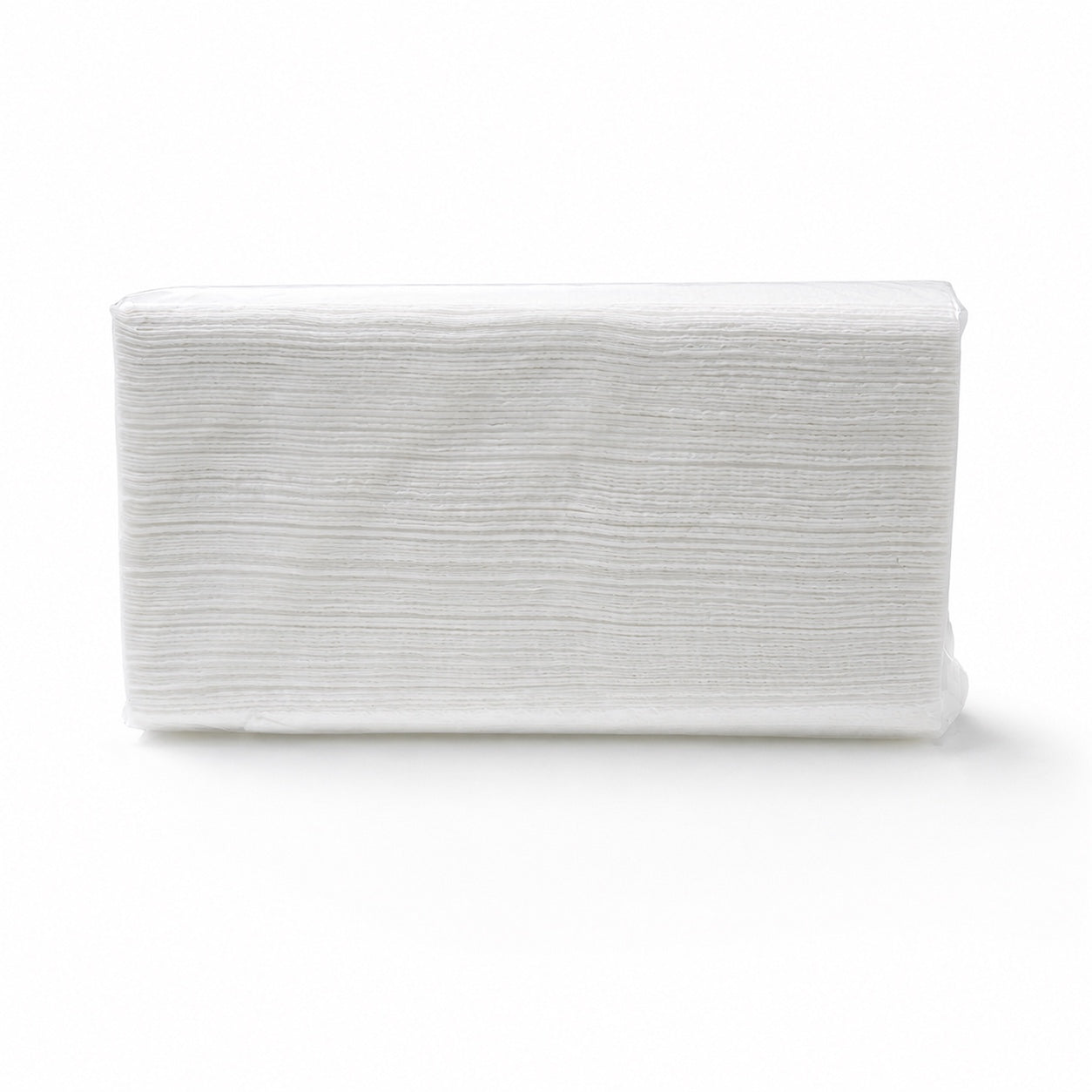 Stack of strong single-ply V-fold paper hand towels for washrooms