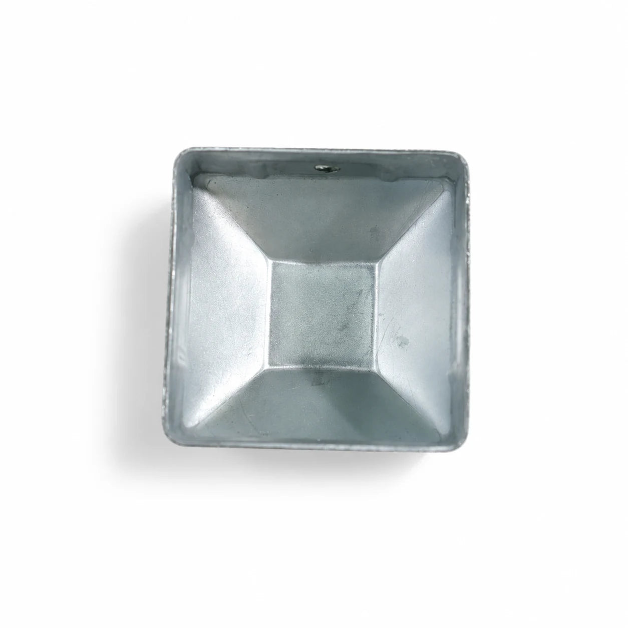 1-1/2" Square Galvanized Steel Fence Post Cap - inside bottom view product image