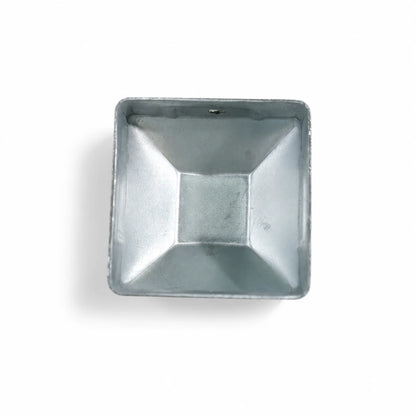 1-1/2" Square Galvanized Steel Fence Post Cap - inside bottom view product image