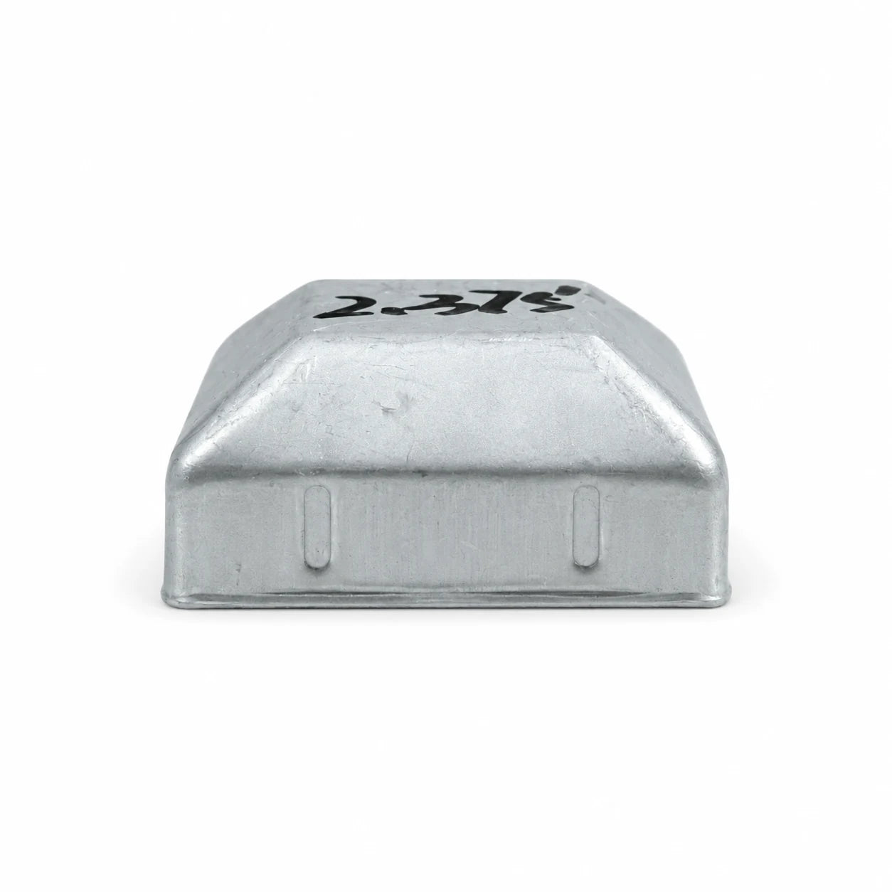 2-3/8" Square Galvanized Steel Fence Post Cap - side profile product image