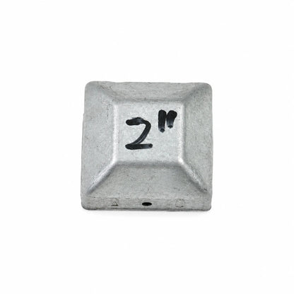 2" Square Galvanized Steel Fence Post Cap - top view product image