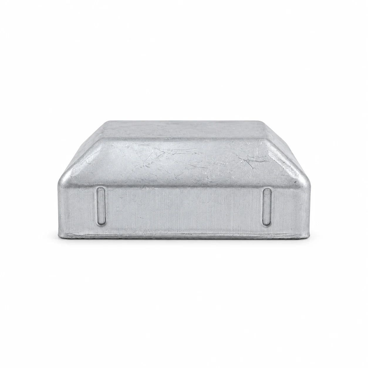 3-1/2" Square Galvanized Steel Fence Post Cap - side profile product image