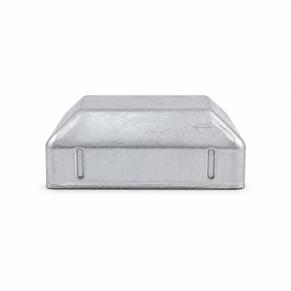 3-1/2" Square Galvanized Steel Fence Post Cap - side profile product image
