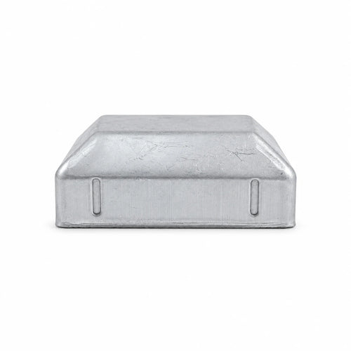 3-1/2" Square Galvanized Steel Fence Post Cap - side profile product image