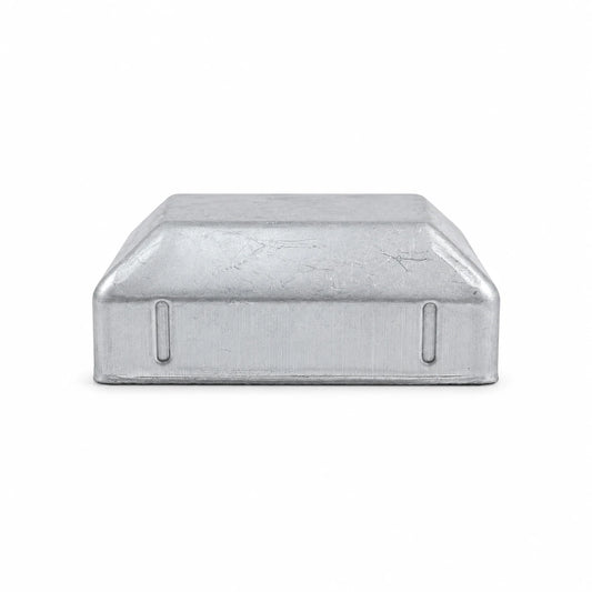 3-1/2" Square Galvanized Steel Fence Post Cap - side profile product image