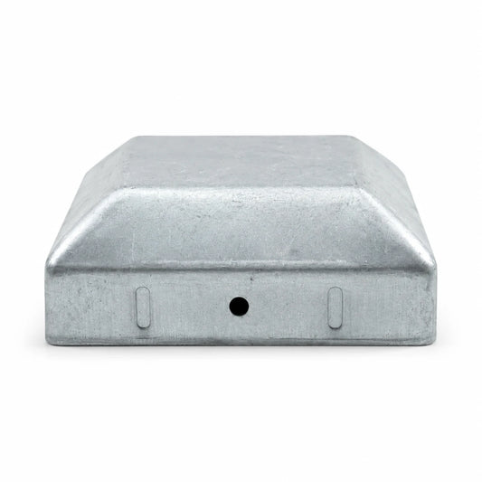3-1/8" Square Galvanized Steel Fence Post Cap - side profile product image