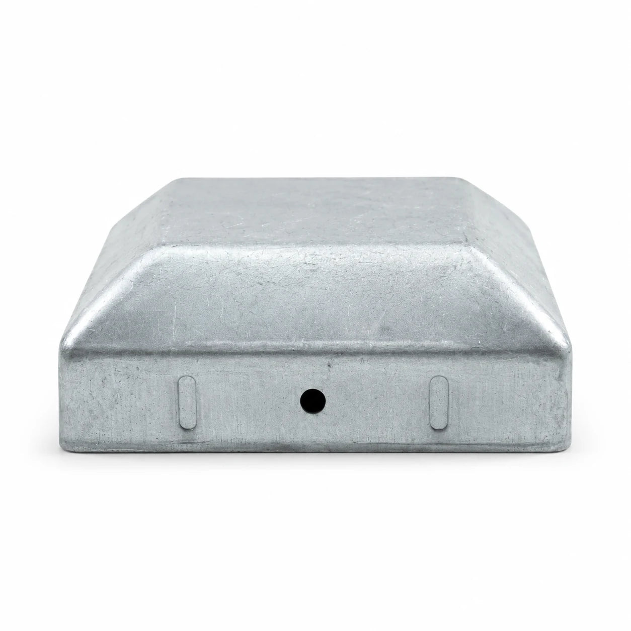 3.2" Square Galvanized Steel Fence Post Cap - side profile product image