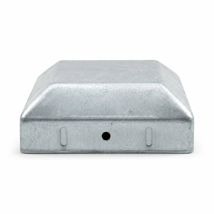 3.2" Square Galvanized Steel Fence Post Cap - side profile product image