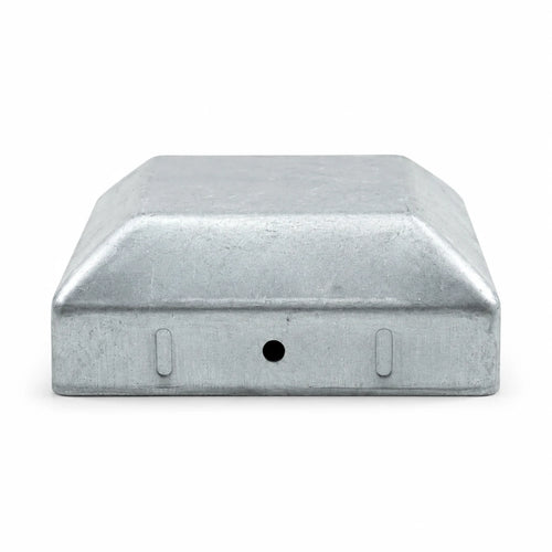 3.2" Square Galvanized Steel Fence Post Cap - side profile product image