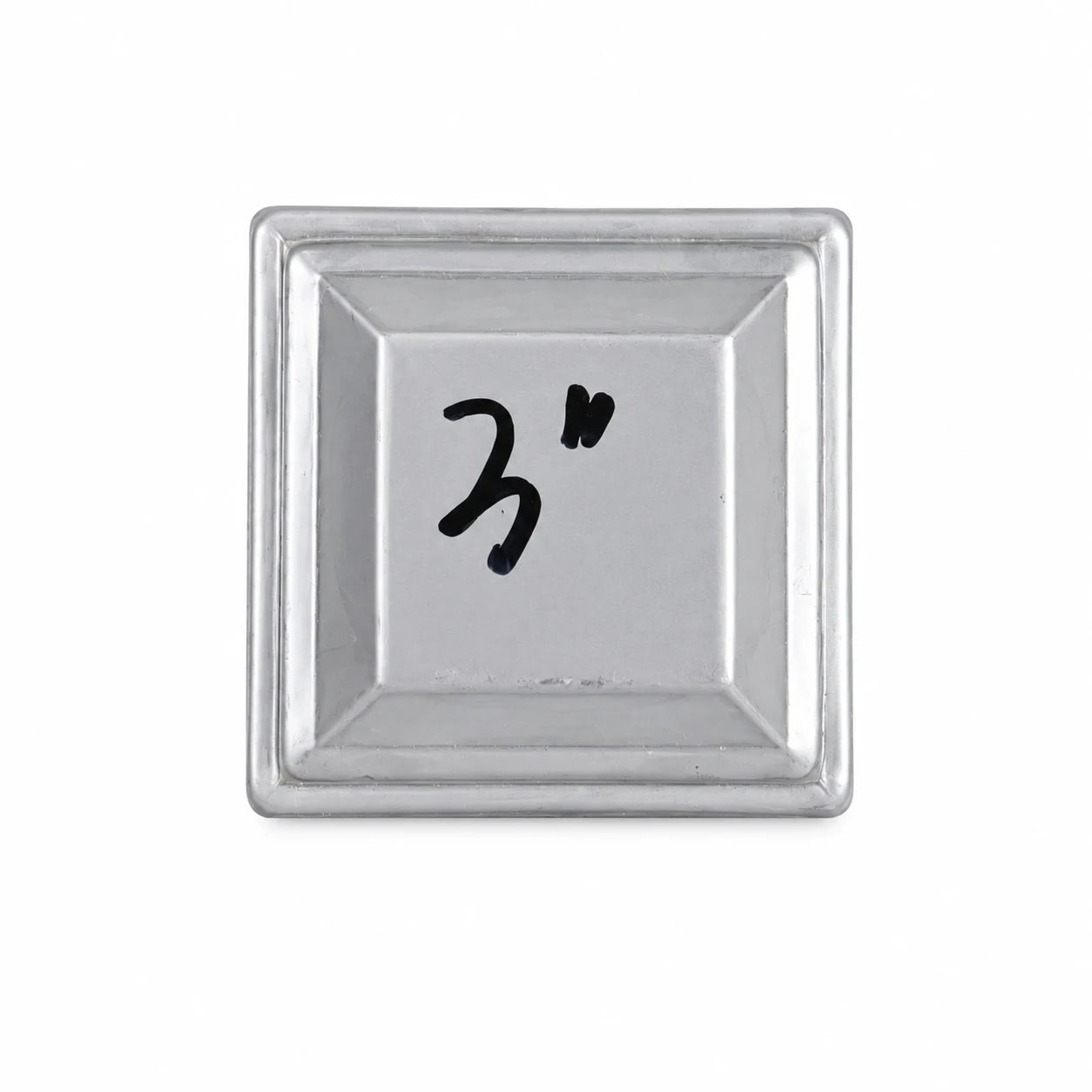 3" Square 304 Stainless Steel Fence Post Cap - front angle view