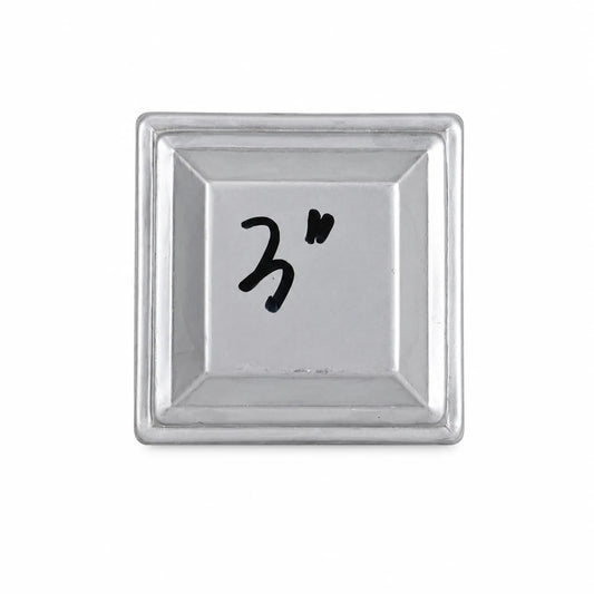 3" Square 304 Stainless Steel Fence Post Cap - front angle view