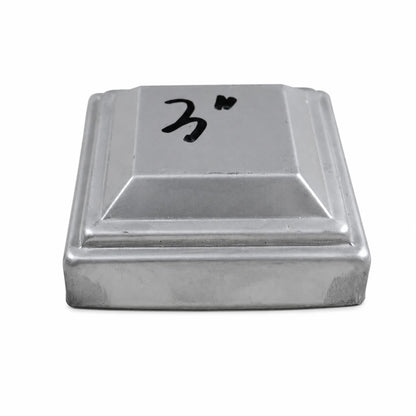 3" Square 304 Stainless Steel Fence Post Cap - side profile view
