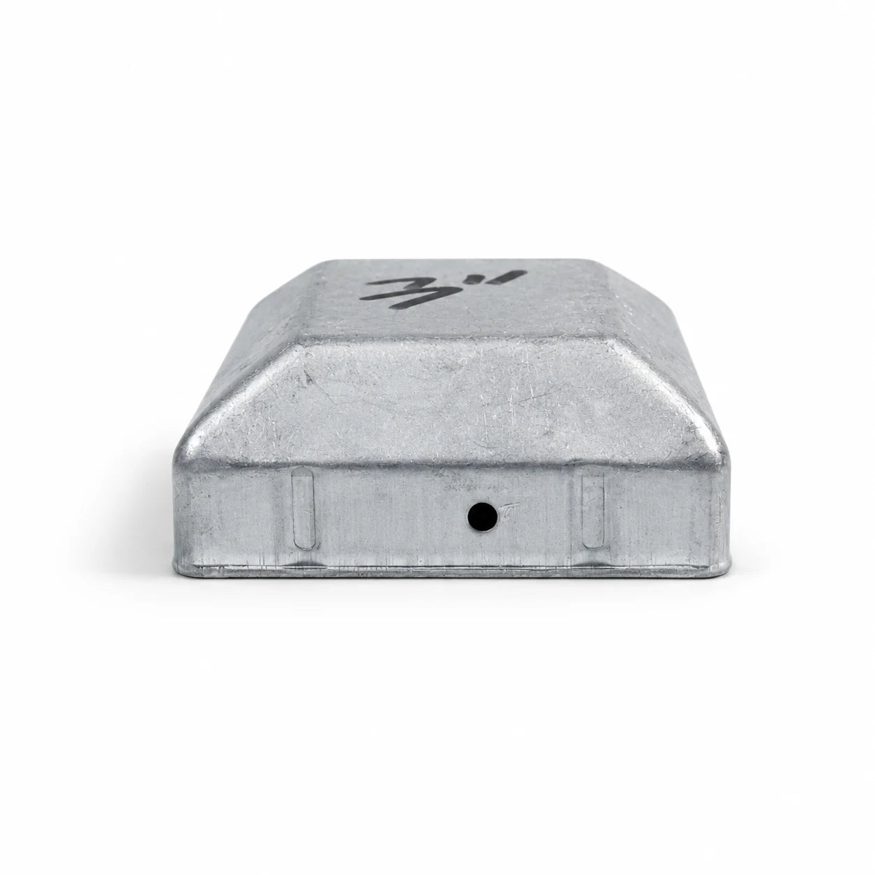 3" Square Galvanized Steel Fence Post Cap - side profile product image