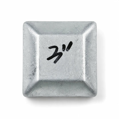 3" Square Galvanized Steel Fence Post Cap - top view product image