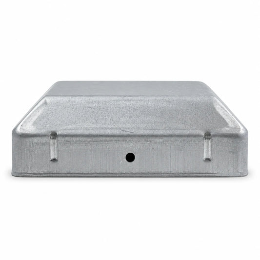 4" Flat Square Galvanized Steel Fence Post Cap - side profile product image