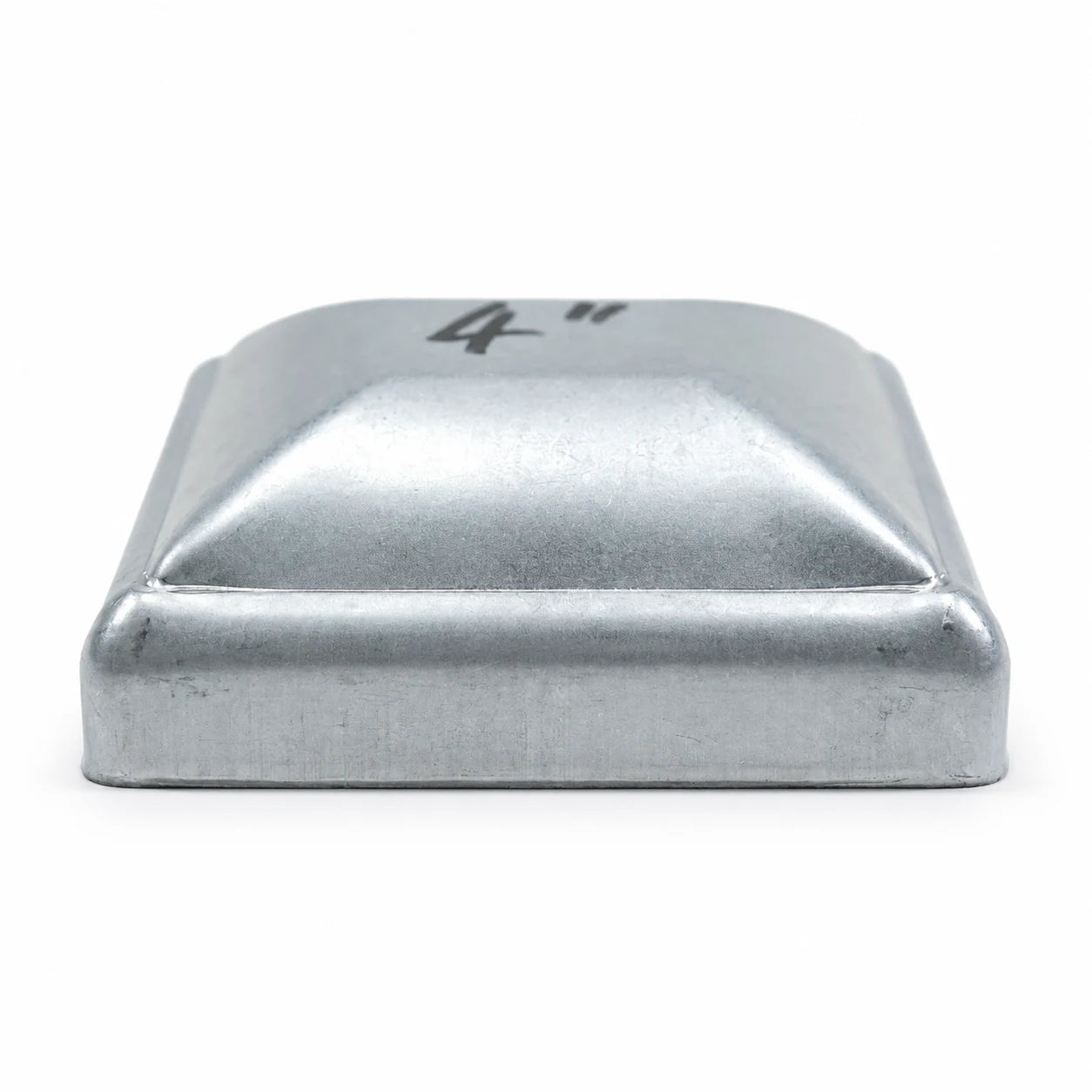 4" Square Galvanized Steel Fence Post Cap - side profile product image