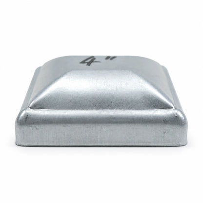 4" Square Galvanized Steel Fence Post Cap - side profile product image