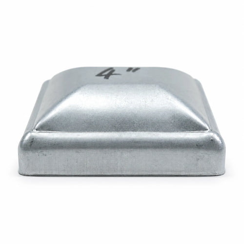 4" Square Galvanized Steel Fence Post Cap - side profile product image