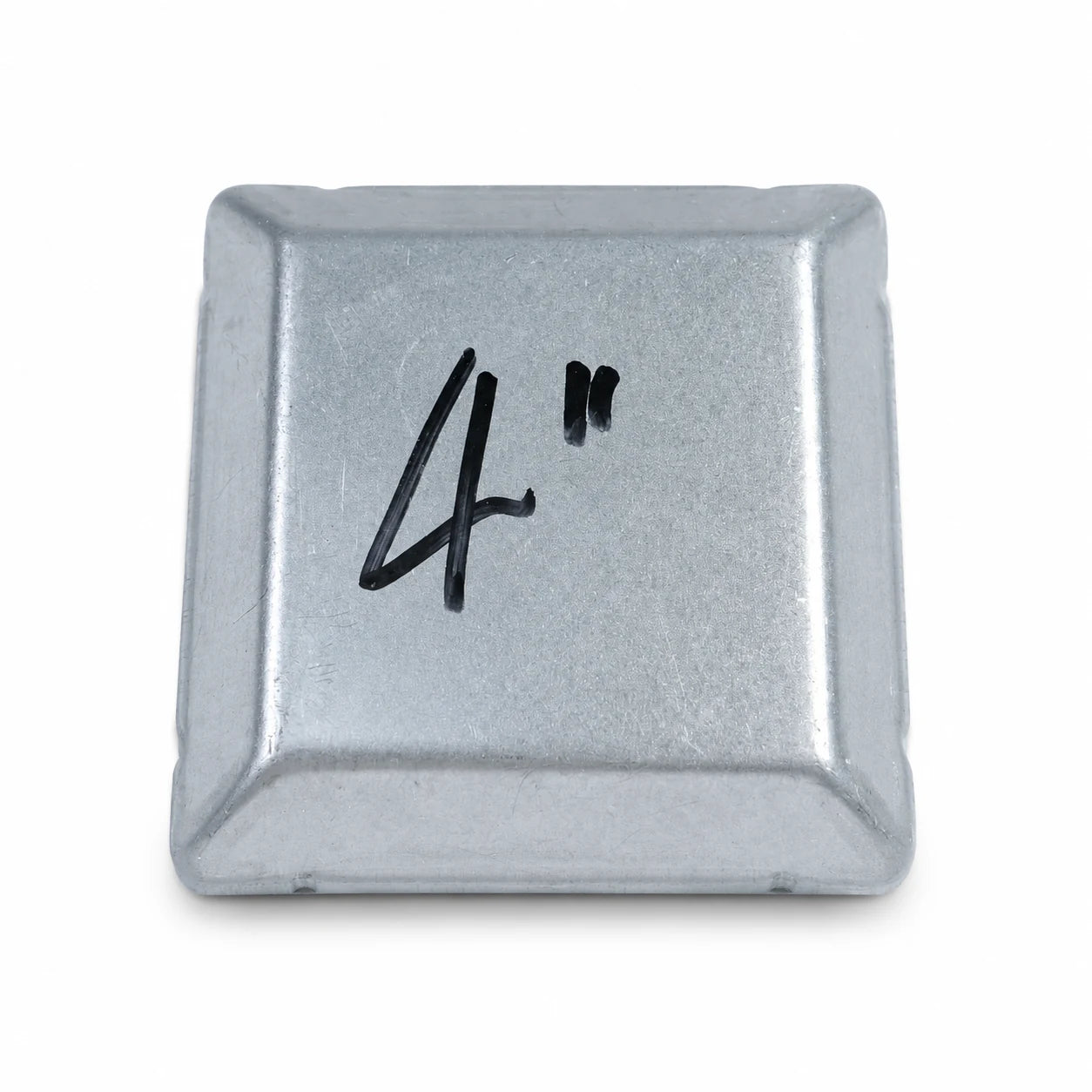 4" Square Galvanized Steel Fence Post Cap - top view product image