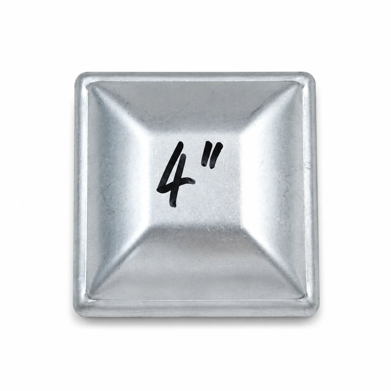 4" Square Galvanized Steel Fence Post Cap - top view product image