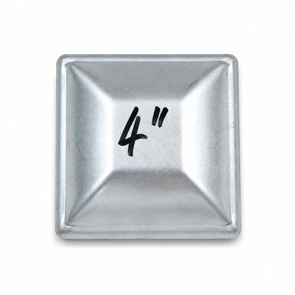 4" Square Galvanized Steel Fence Post Cap - top view product image