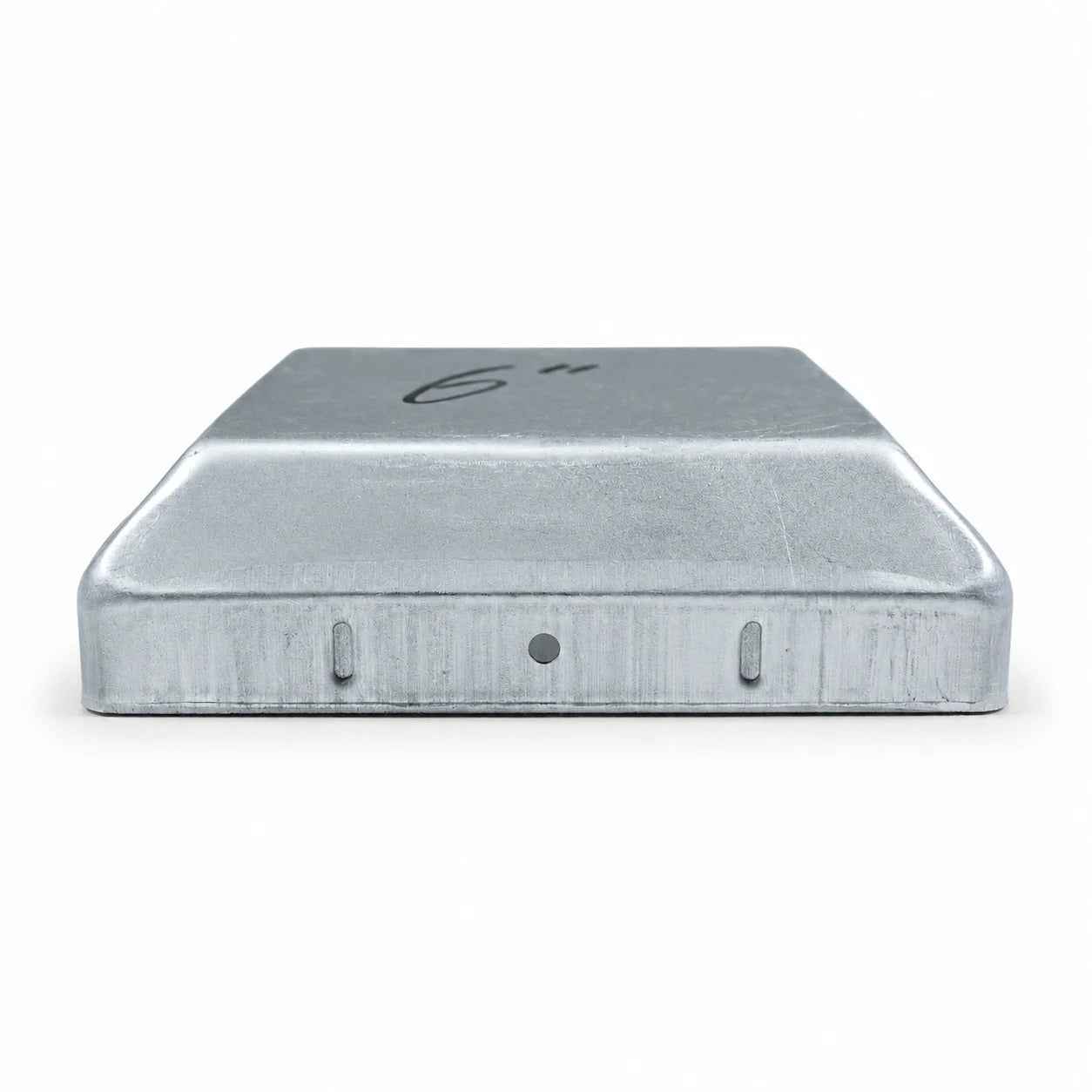 6" Square Galvanized Steel Fence Post Cap - side profile product image