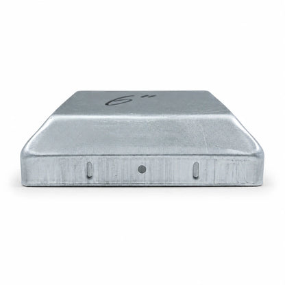 6" Square Galvanized Steel Fence Post Cap - side profile product image