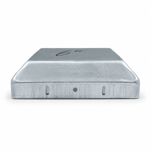 6" Square Galvanized Steel Fence Post Cap - side profile product image
