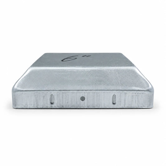 6" Square Galvanized Steel Fence Post Cap - side profile product image