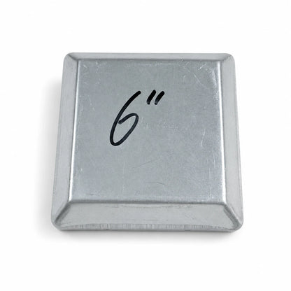 6" Square Galvanized Steel Fence Post Cap - top view product image