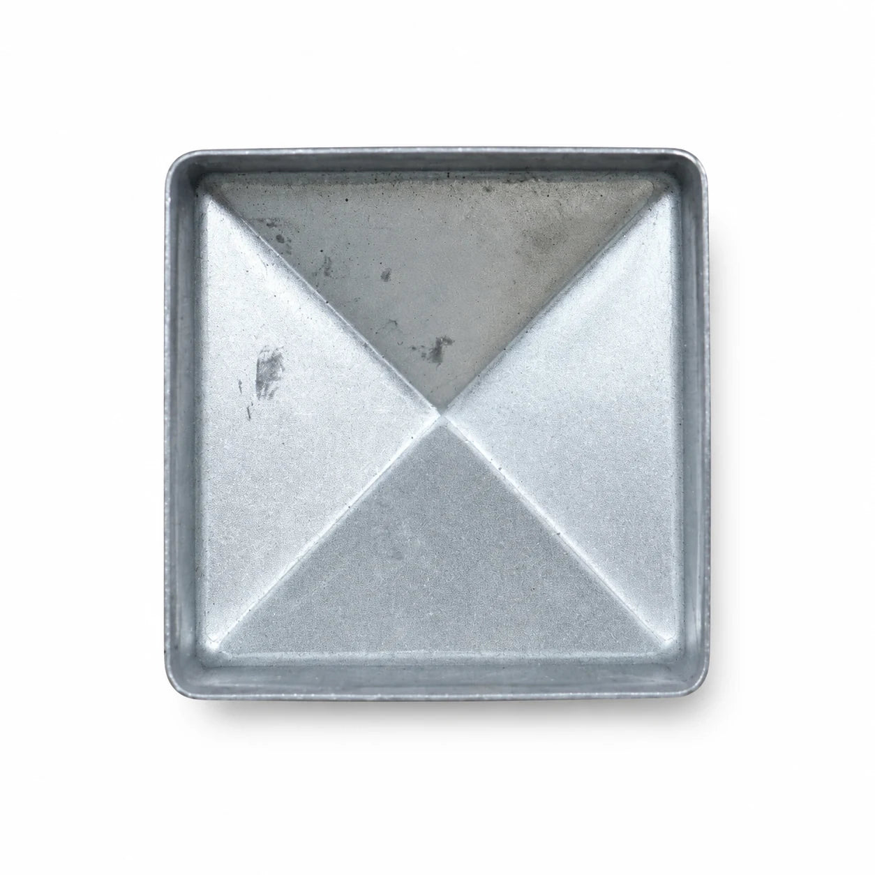 2-3/4" Square Pyramid Galvanized Steel Fence Post Cap - inside bottom view product image