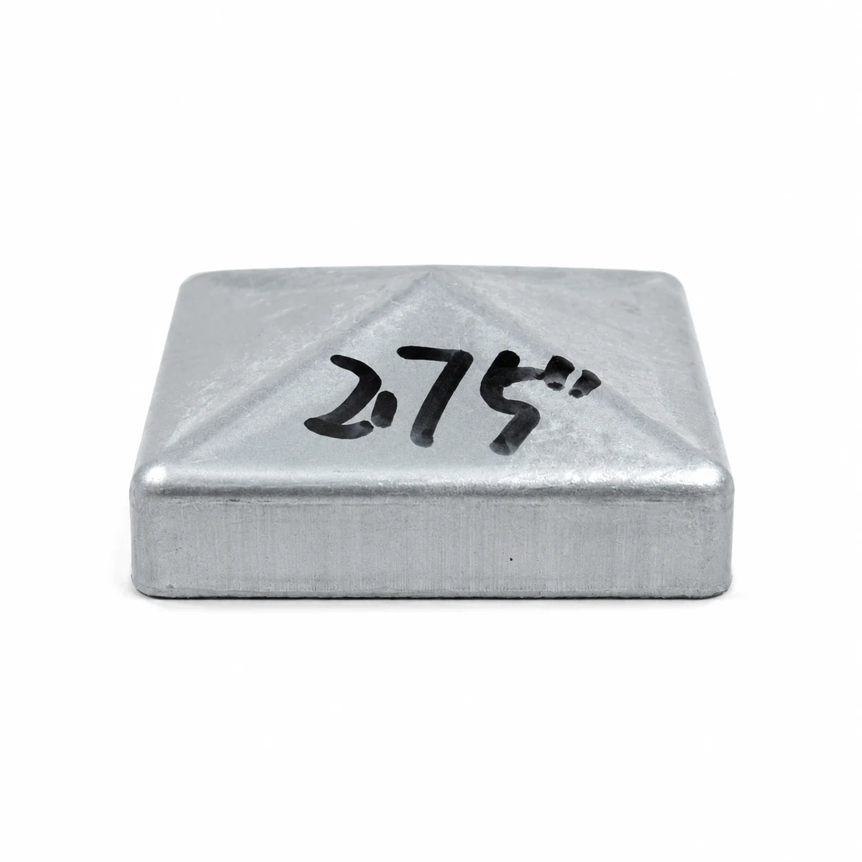 2-3/4" Square Pyramid Galvanized Steel Fence Post Cap - side profile product image