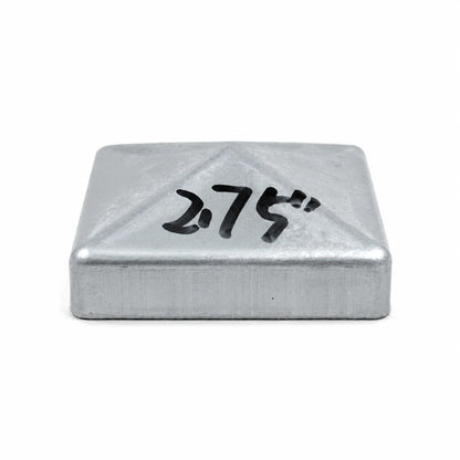 2-3/4" Square Pyramid Galvanized Steel Fence Post Cap - side profile product image