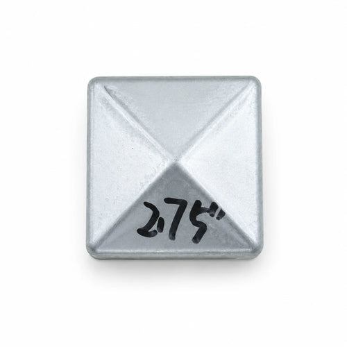 2-3/4" Square Pyramid Galvanized Steel Fence Post Cap - top view product image