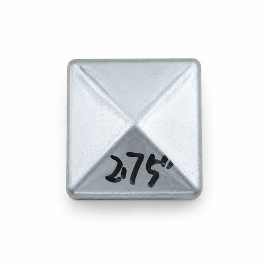 2-3/4" Square Pyramid Galvanized Steel Fence Post Cap - top view product image
