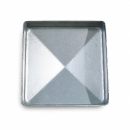 3-1/2" Square Pyramid Galvanized Steel Fence Post Cap - inside bottom view product image