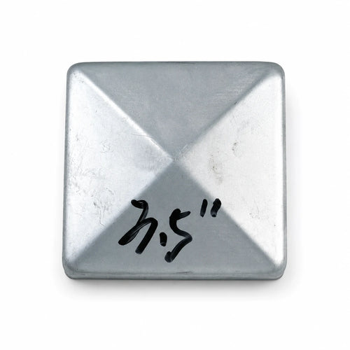 3-1/2" Square Pyramid Galvanized Steel Fence Post Cap - top view product image