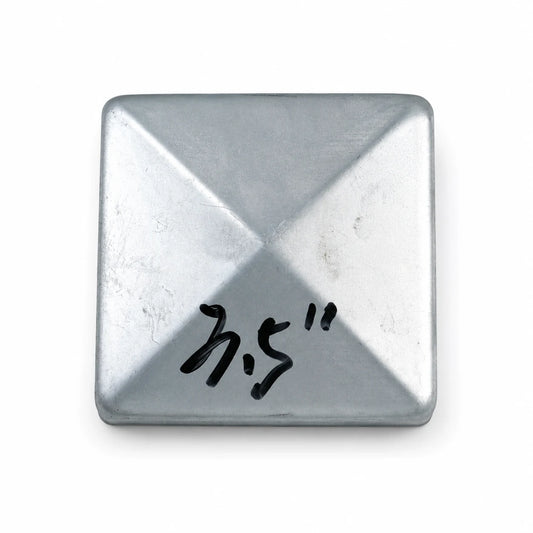 3-1/2" Square Pyramid Galvanized Steel Fence Post Cap - top view product image