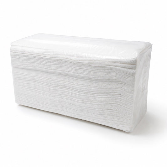V-fold multifold paper towel pack containing 250 single-ply sheets