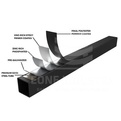 Eone American Standard Square Black Iron Fence Post