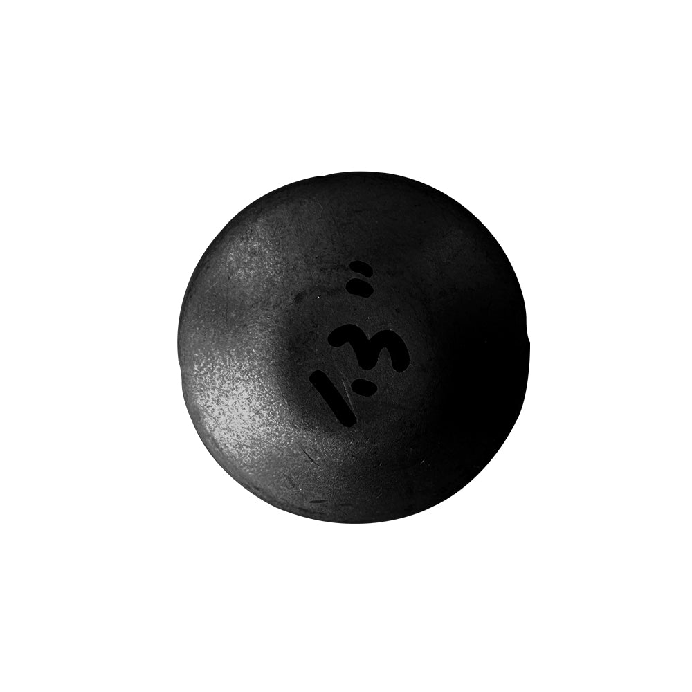 1.3 inch round steel fence post cap with black powder coated finish