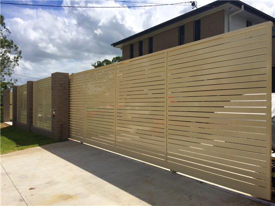 Eone Aluminum Horizontal Slat Sliding Gate - Stain Black - Eone Industry
